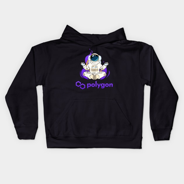 Polygon Matic coin Crypto coin Cryptocurrency Kids Hoodie by JayD World